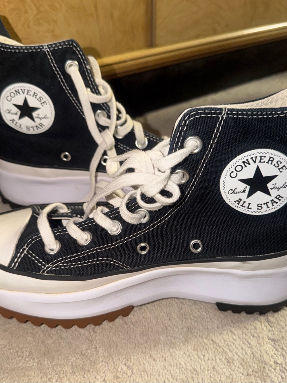 Converse Black & White High-Top Platform Sneakers